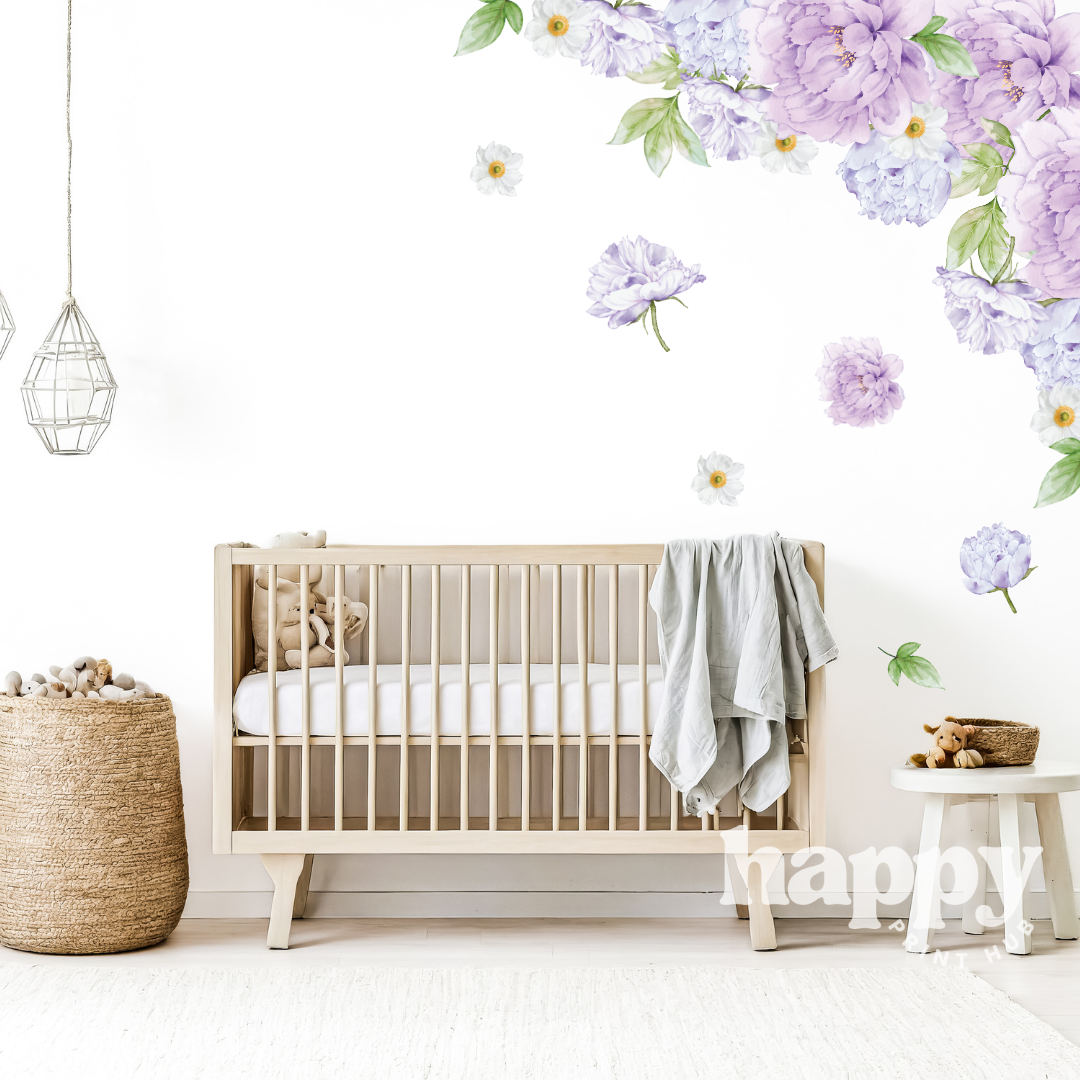 Purple Peonies Wall Decals