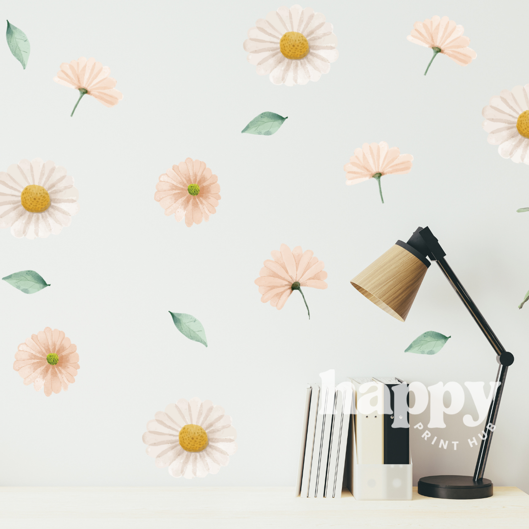 Peachy Floral Wall Decals