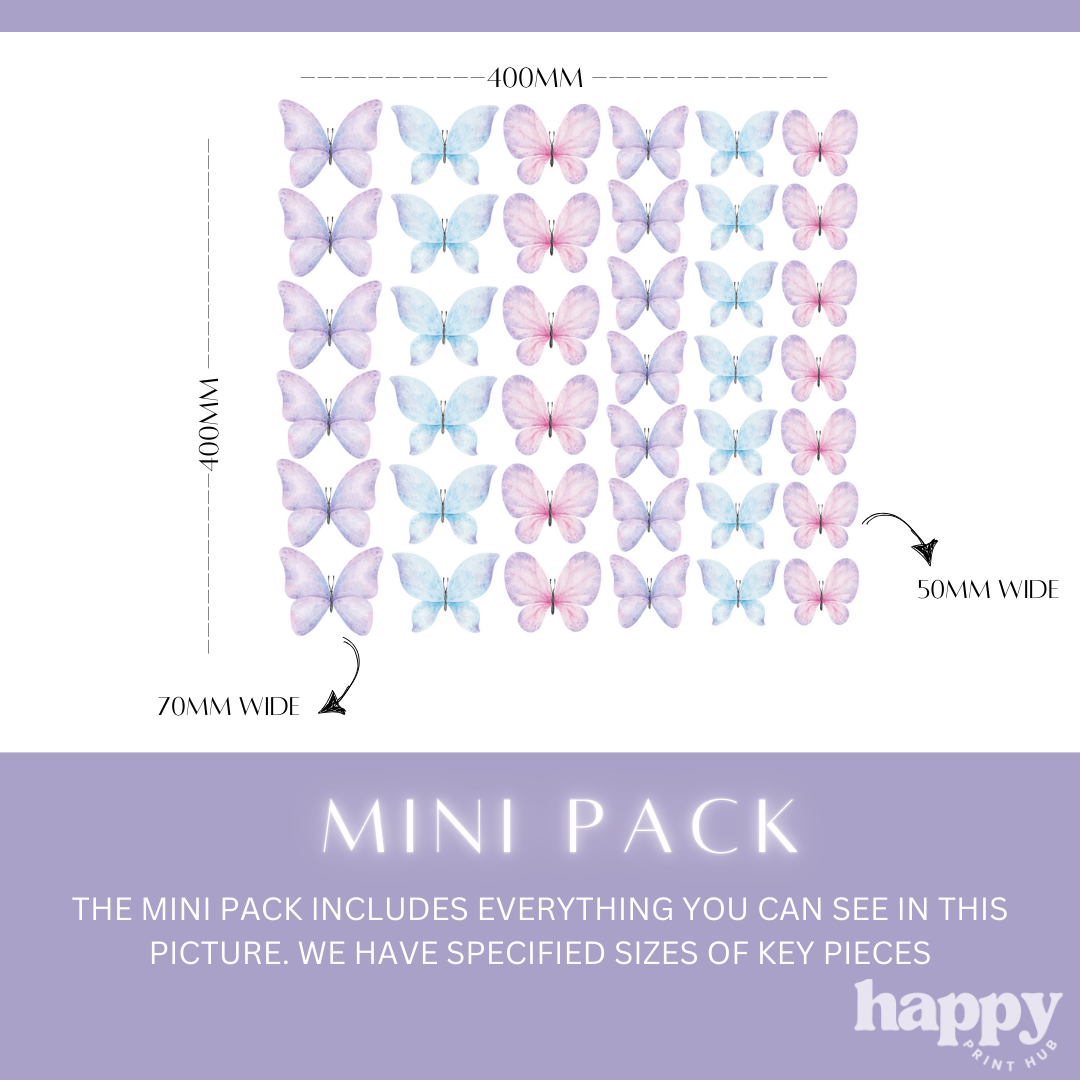Pastel Butterfly Wall Decals
