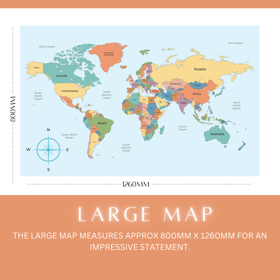 World Map Wall Decal