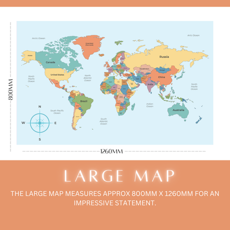 World Map Wall Decal