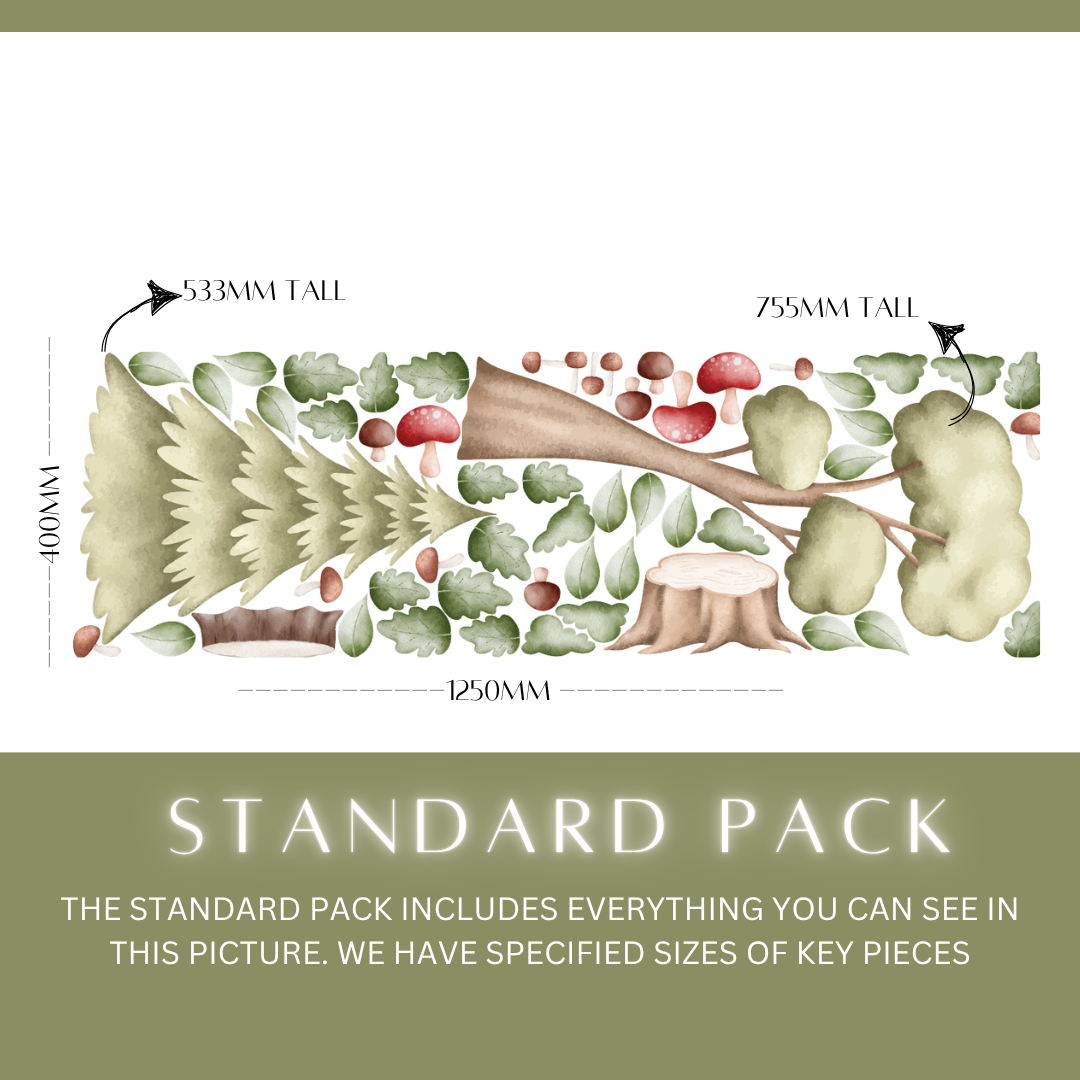 Woodland Trees & Mushrooms Wall Decals
