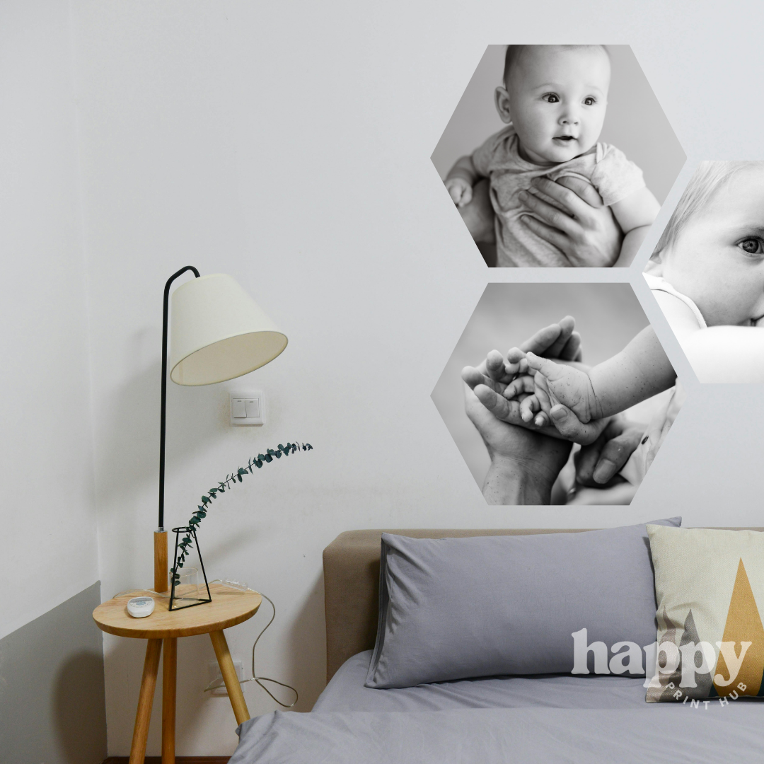 Hexagon Photo Wall Decals - 40cm | Removable