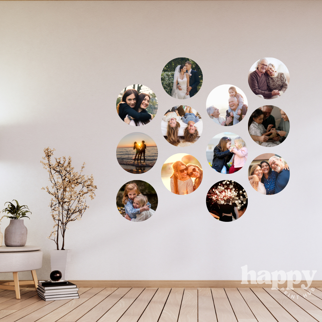 Round Photo Wall Decals - 20cm | Removable