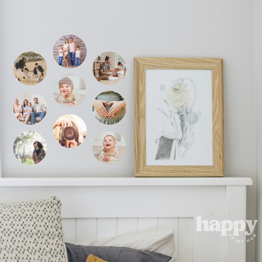 Round Photo Wall Decals - 10cm | Removable