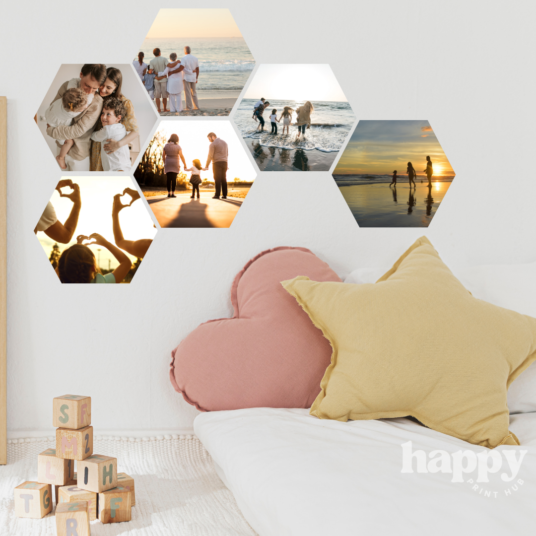 Hexagon Photo Wall Decals - 10cm | Removable