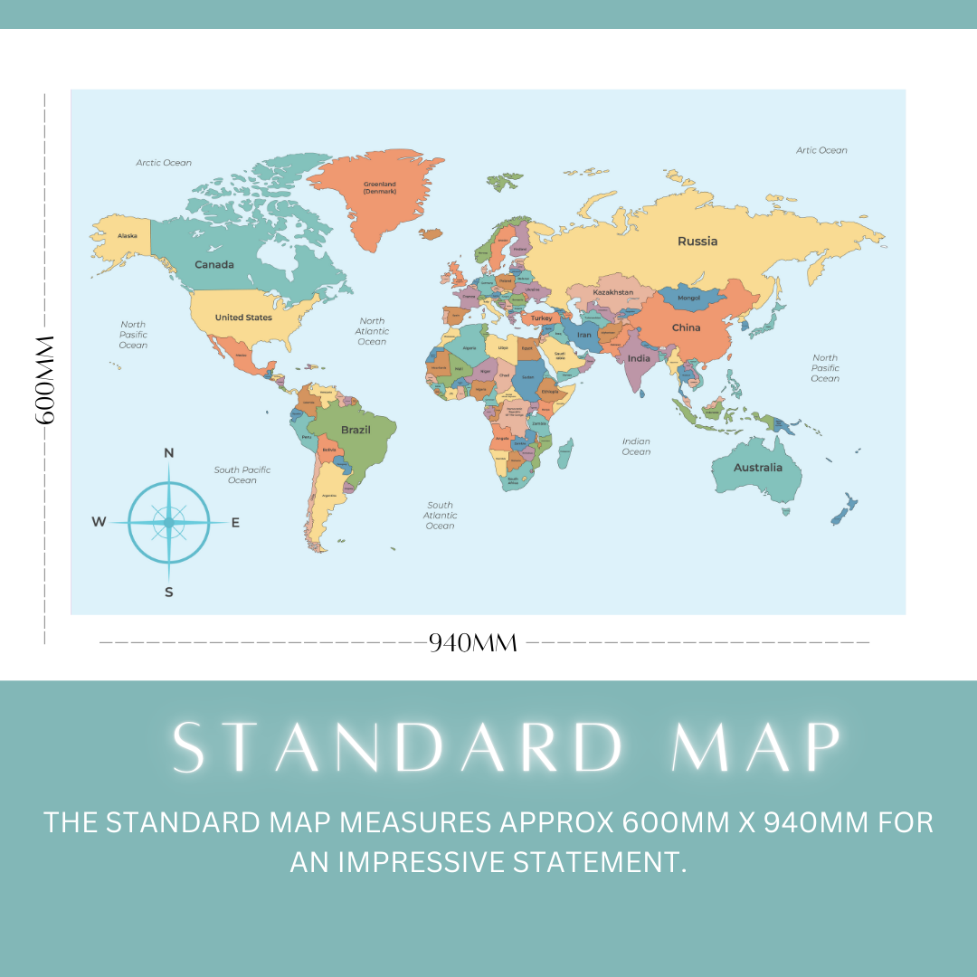 World Map Wall Decal