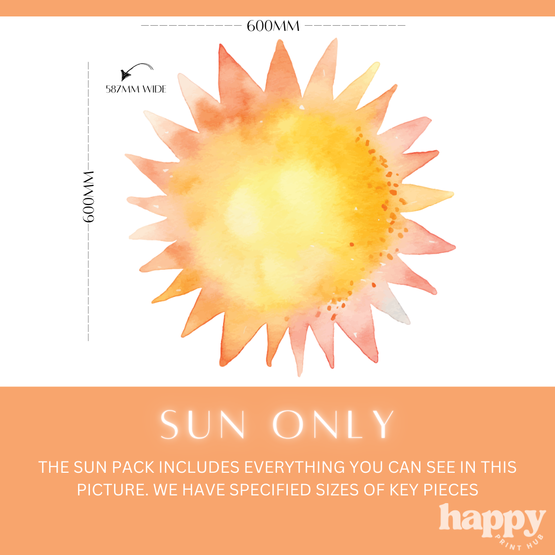 Clouds + Sun + Rainbows Wall Decals