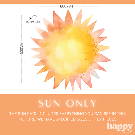 Clouds + Sun + Rainbows Wall Decals