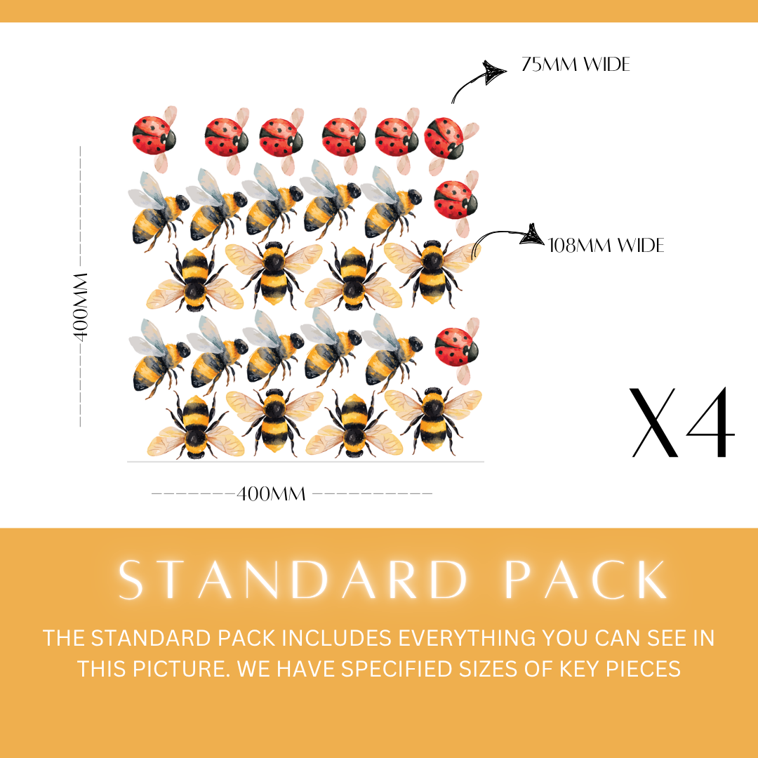 Bees + Ladybugs Wall Decals