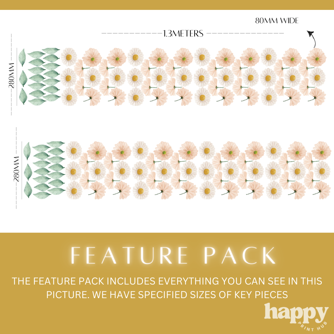 Peachy Floral Wall Decals