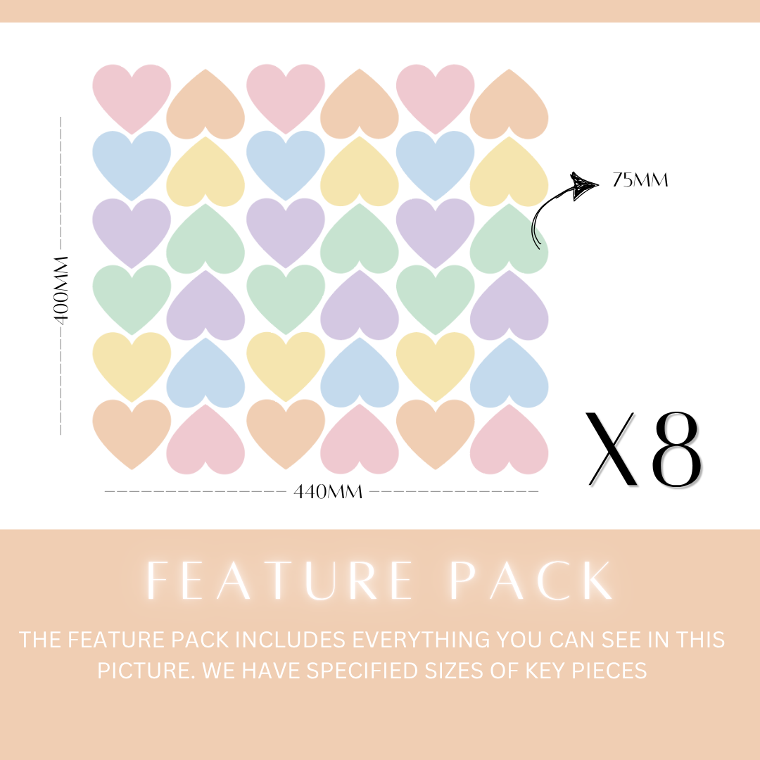 Pastel Heart Wall Decals