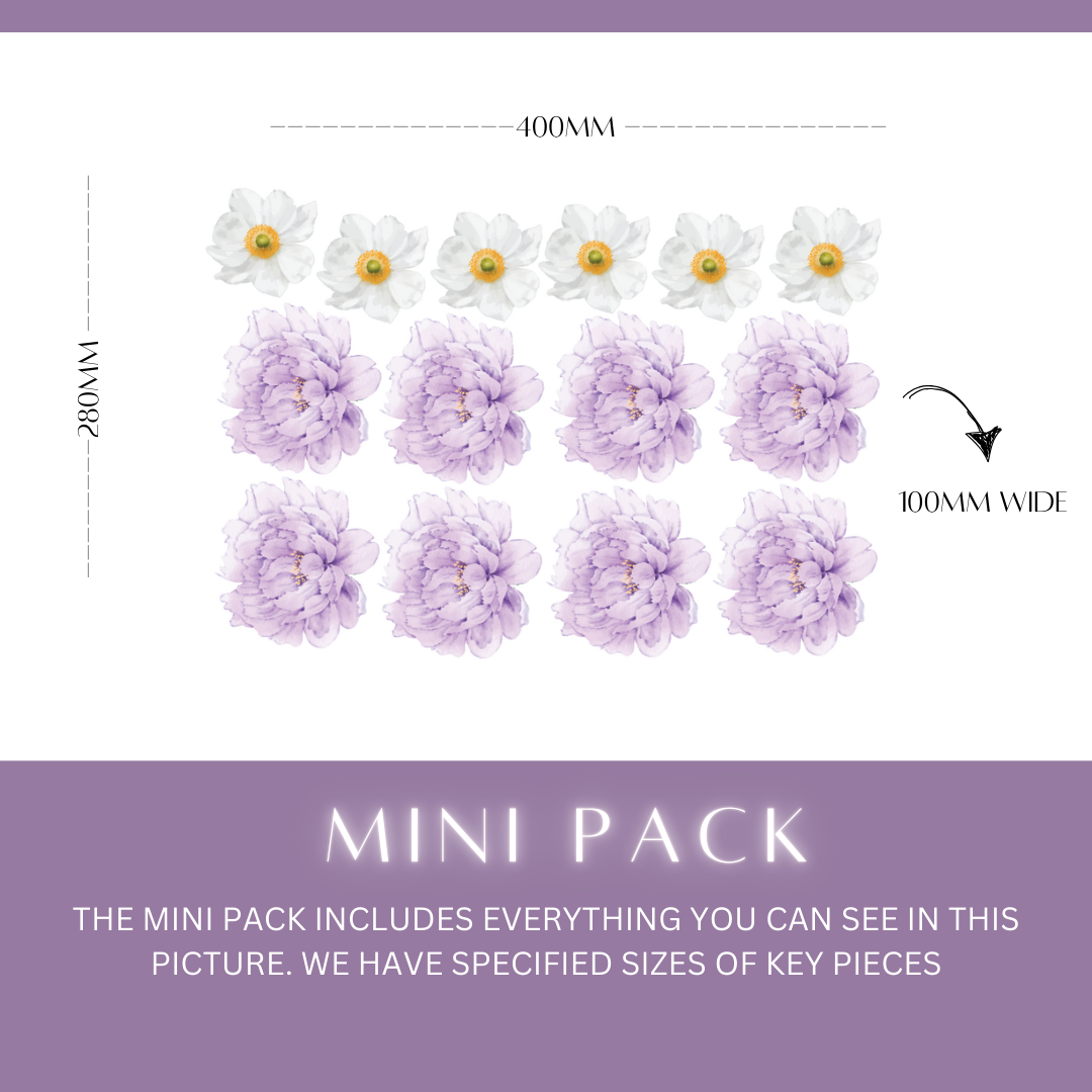 Purple Peonies Wall Decals