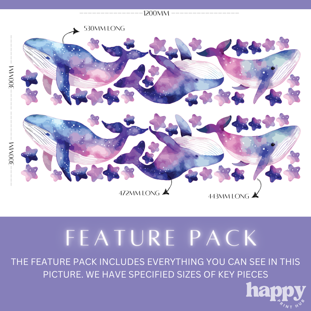 Galaxy Whale Wall Decals
