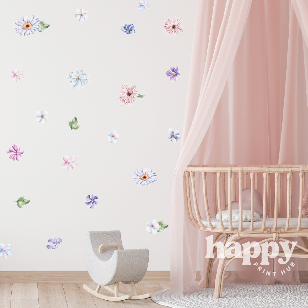 Pastel Flower Wall Decals