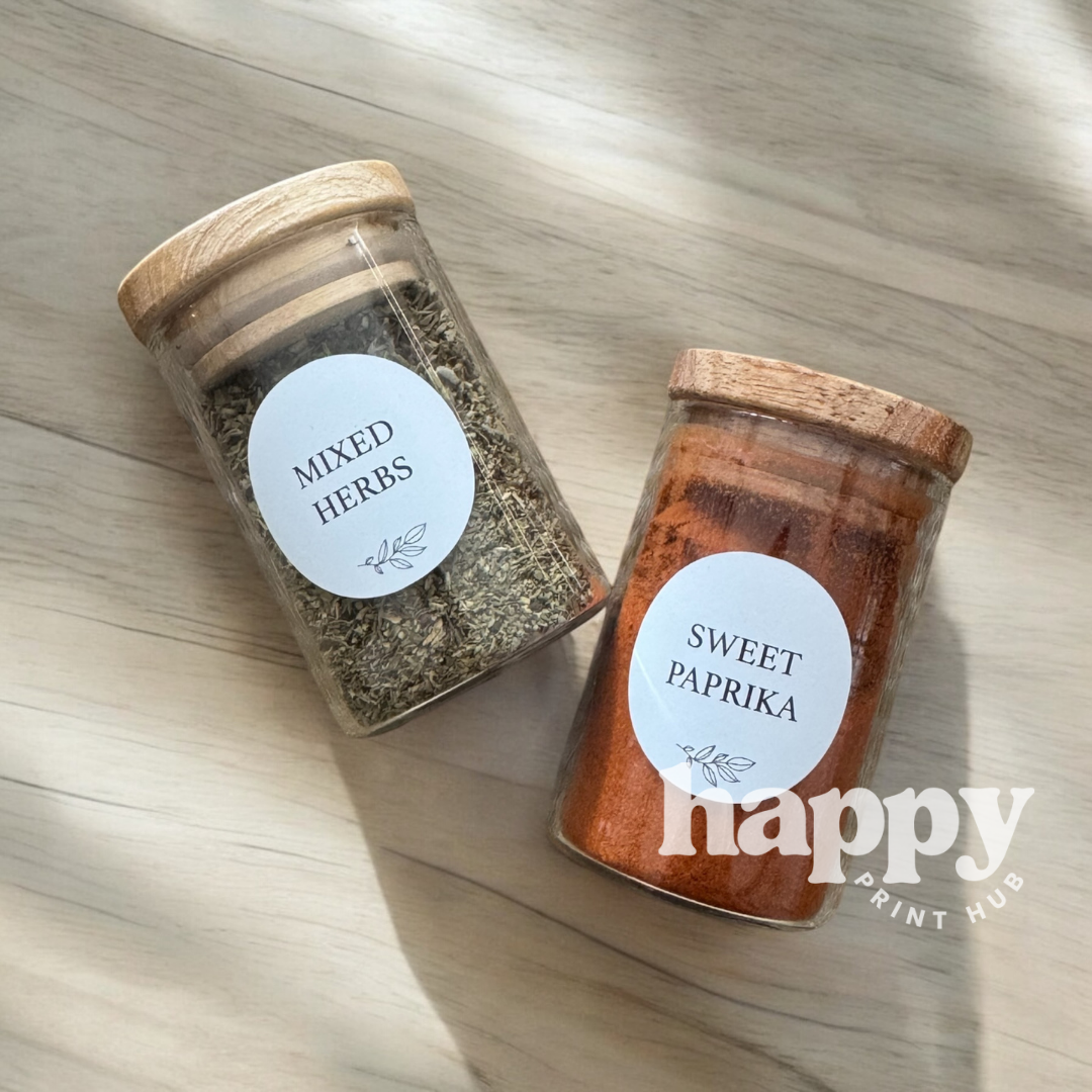 Spice Labels | Round 37mm | Custom Peel + Stick