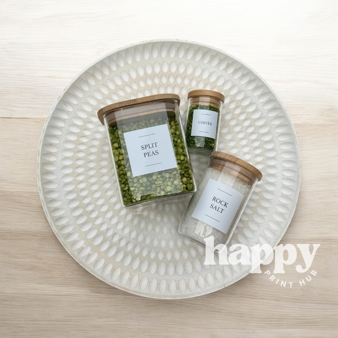 Pantry Labels | Square 55mm x 55mm | Custom Peel + Stick