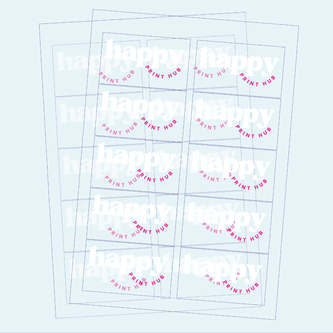 Rectangle Sticker Labels - Clear Vinyl + White Ink | Sheets