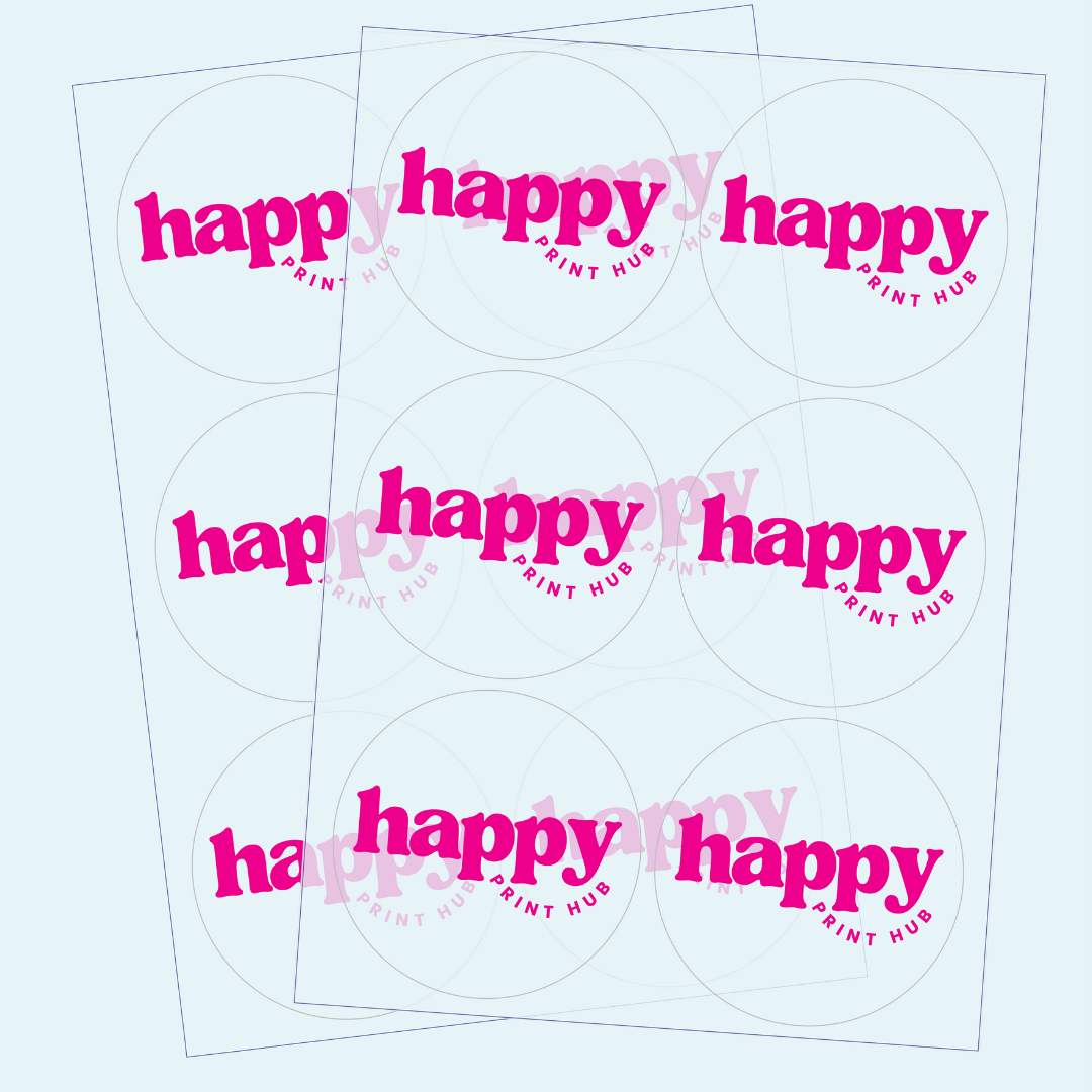 Round Sticker Labels - Clear Vinyl | Sheets