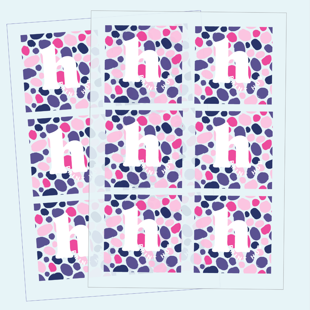 Square Sticker Labels - Clear Vinyl + White Ink | Sheets