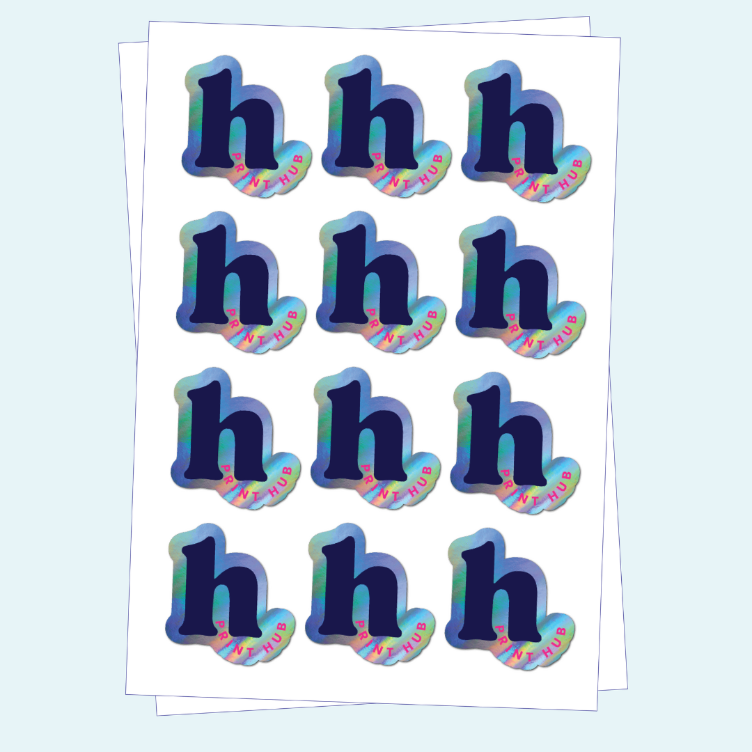Die-cut Kiss-Cut Sticker Labels - Holographic | Sheets