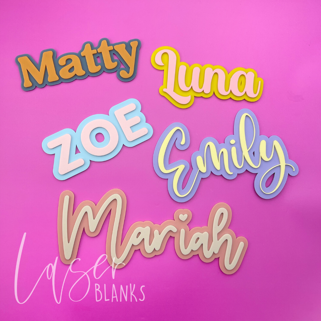 Double Layered Name Wall Plaque | Name Plaque