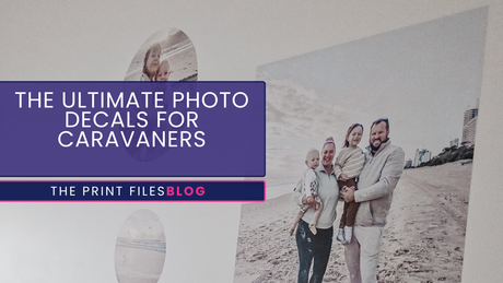 Caravaners displaying family photos using removable wall decals