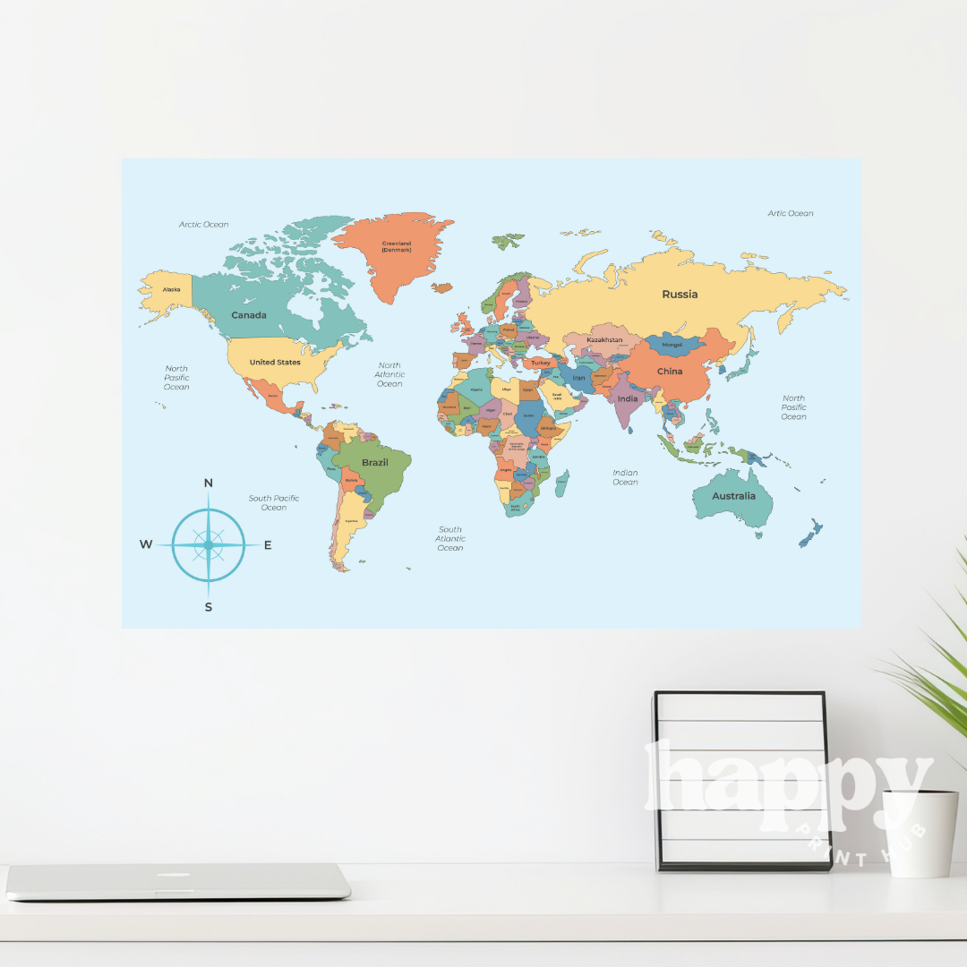 World Map photo wall decal
