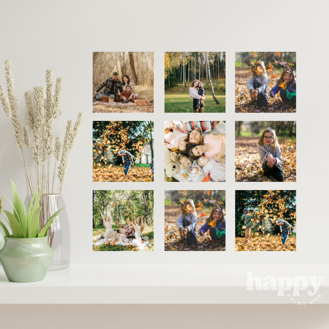 Square Removable Photo Decals – Personalised Wall Decor – Happy Print Hub
