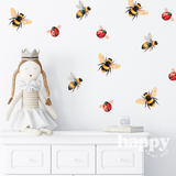 Bees + Ladybugs Wall Decals