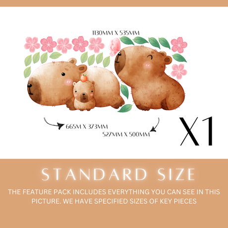 Capybara Removable Wall Decal Set