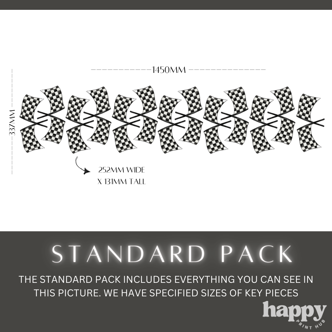 Checkered Backpack Sticker Checkered Flags Removable Wall Decals | Peel & Stick Fabric Stickers ...