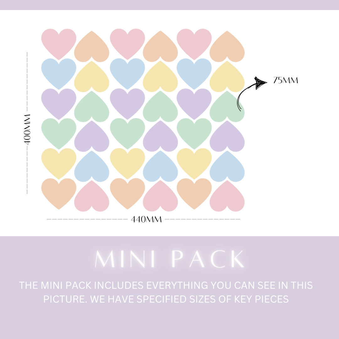 Pastel Heart Wall Decals
