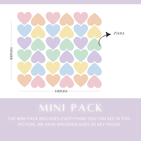 Pastel Heart Wall Decals