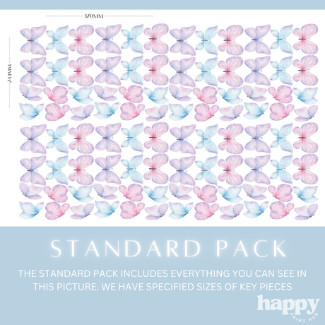 Butterflies Pink + Purple + Blue Wall Decals