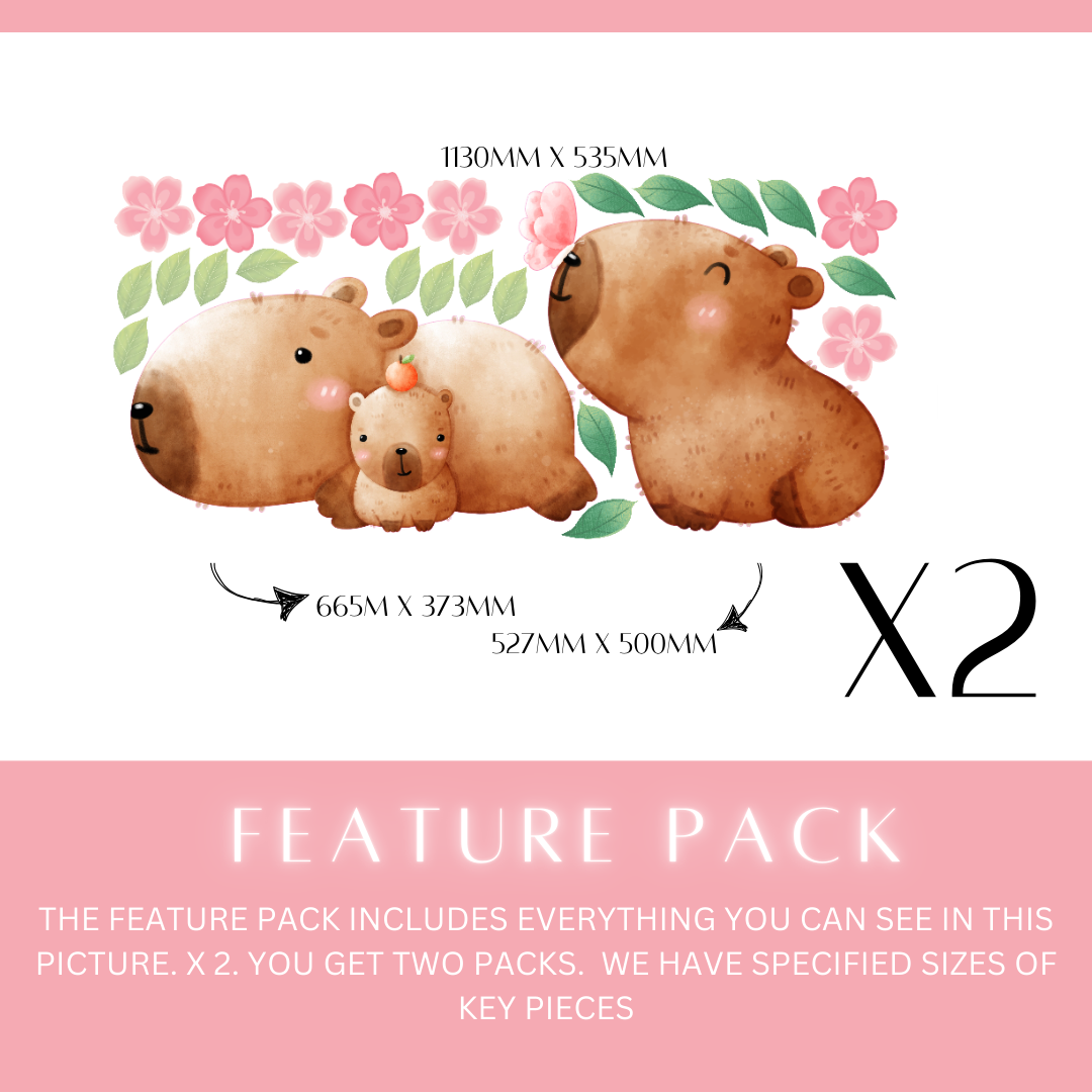 Capybara Removable Wall Decal Set