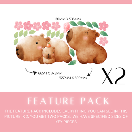 Capybara Removable Wall Decal Set