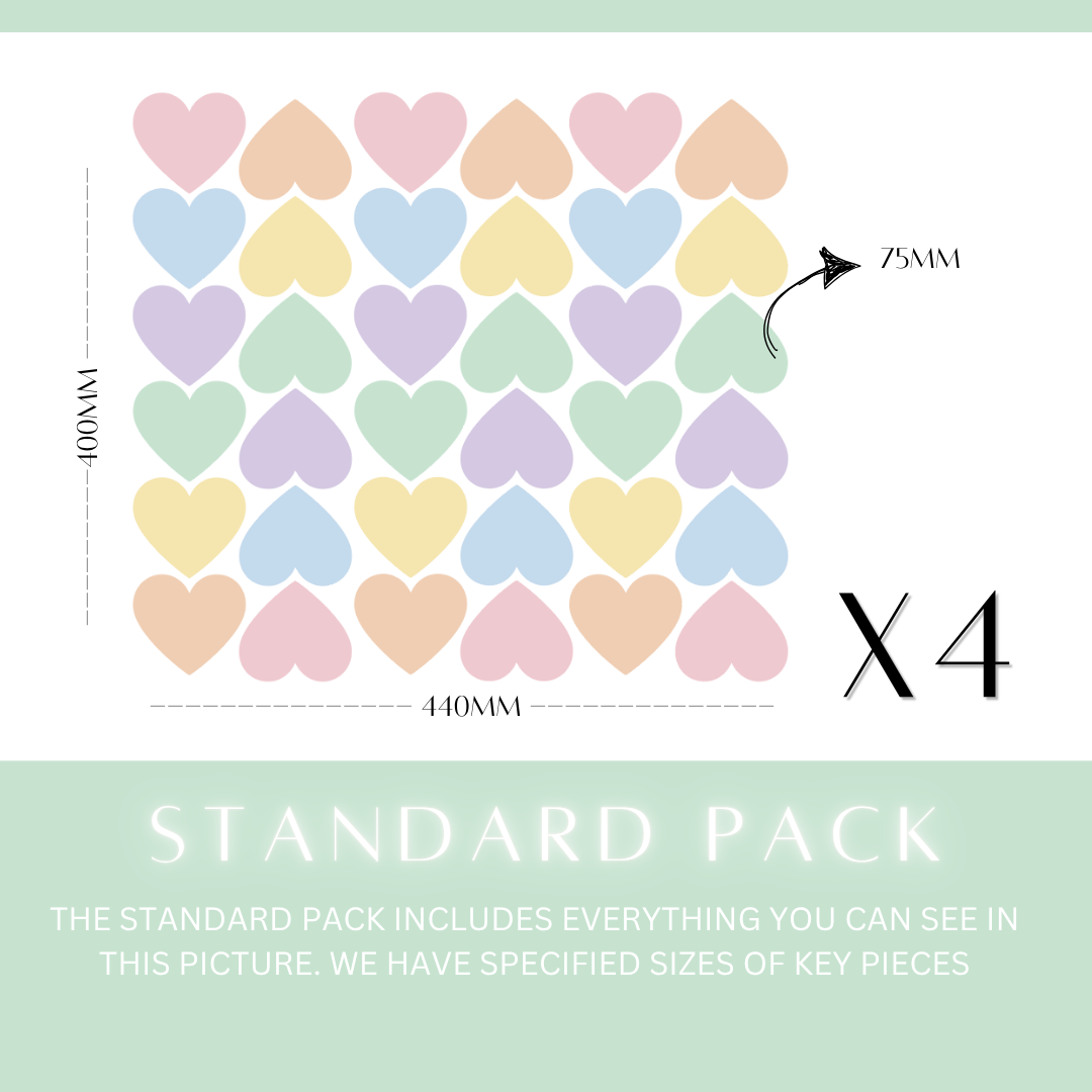 Pastel Heart Wall Decals