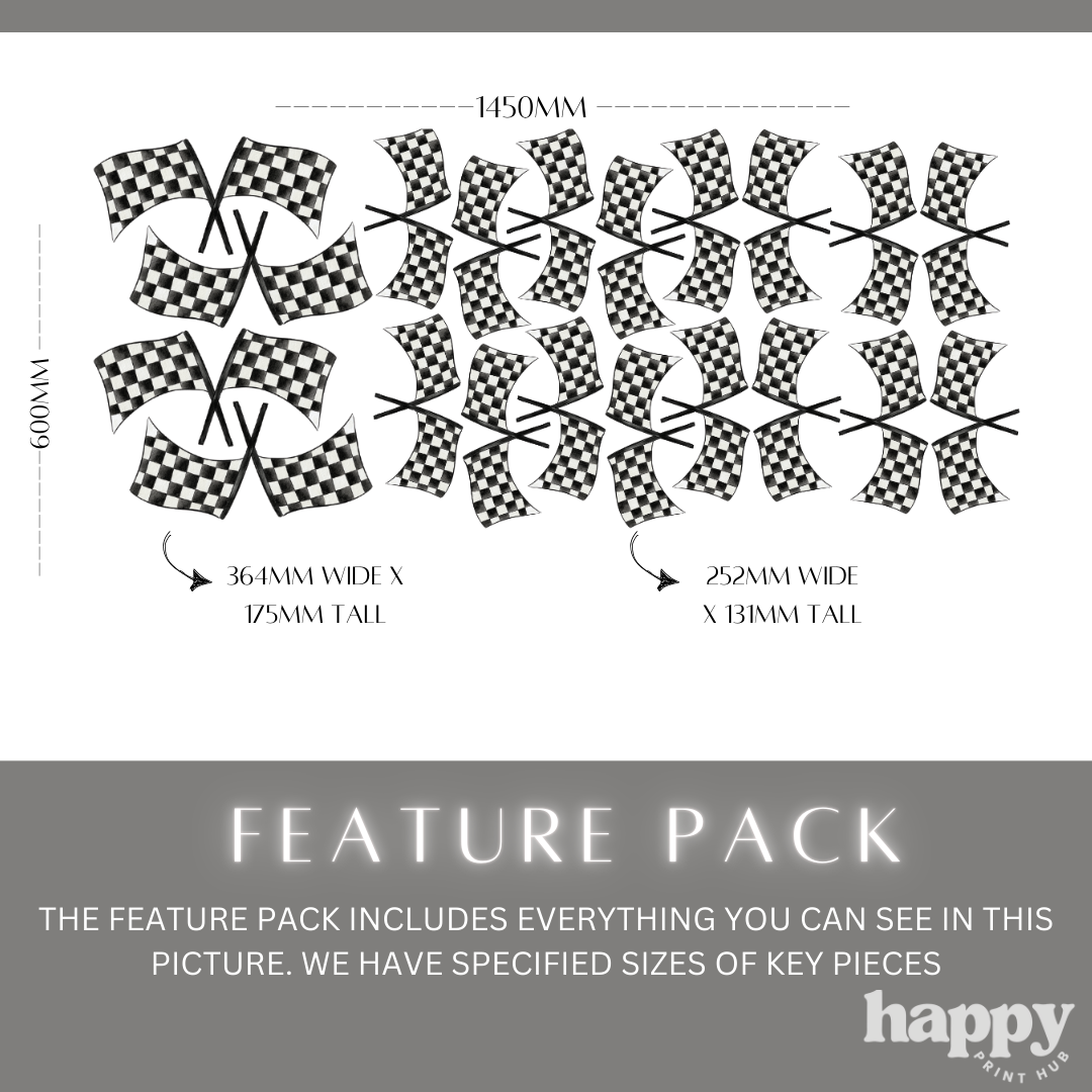 Checkered Backpack Sticker Checkered Flags Removable Wall Decals | Peel & Stick Fabric Stickers ...