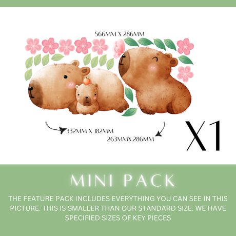 Capybara Removable Wall Decal Set