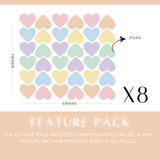 Pastel Heart Wall Decals