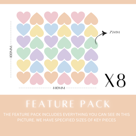 Pastel Heart Wall Decals