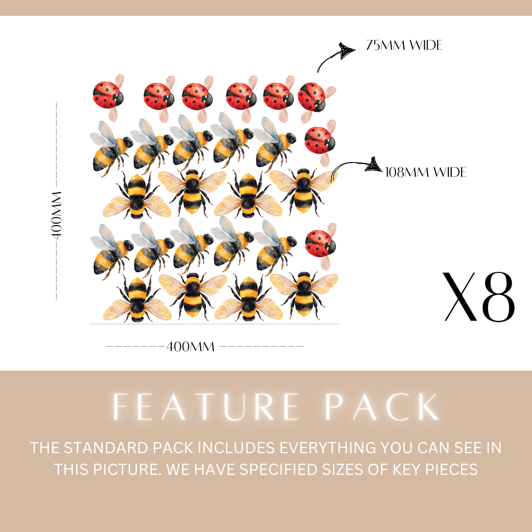 Bees + Ladybugs Wall Decals