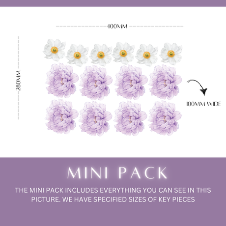 Purple Peonies Wall Decals