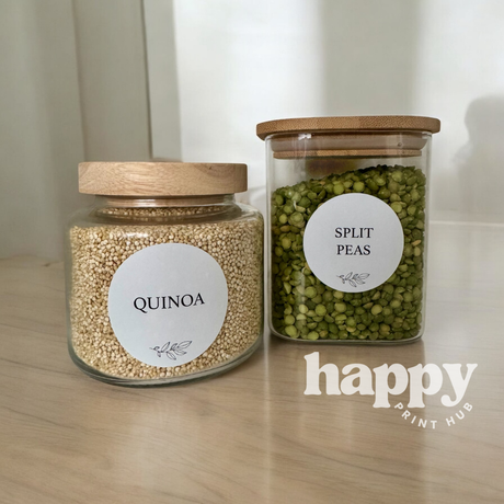 Pantry Labels | Round 55mm | Custom Peel + Stick