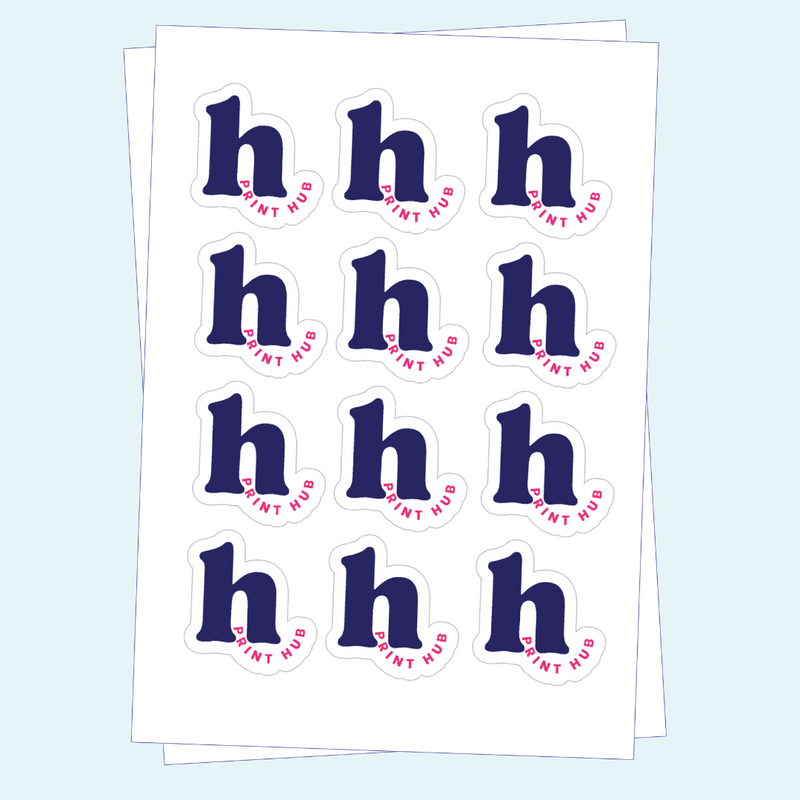 Sheets of custom die-cut kiss-cut florist sticker labels