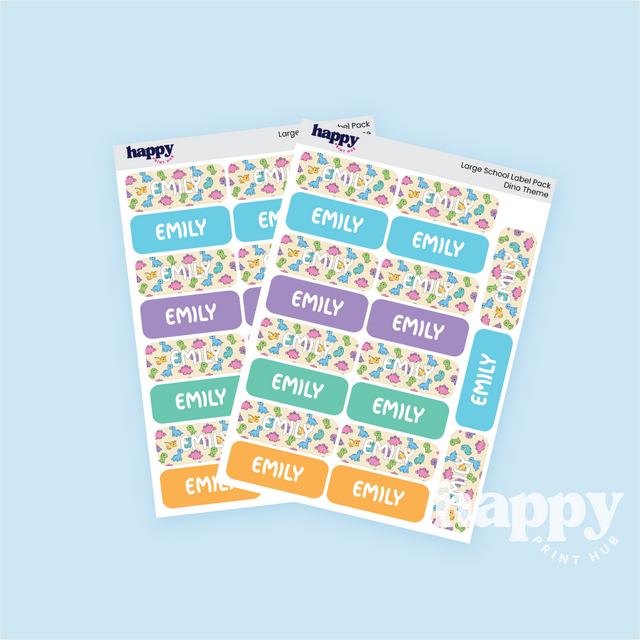 Labels School Large School Name Labels – 38 Pack | Dishwasher Safe – Happy Print Hub