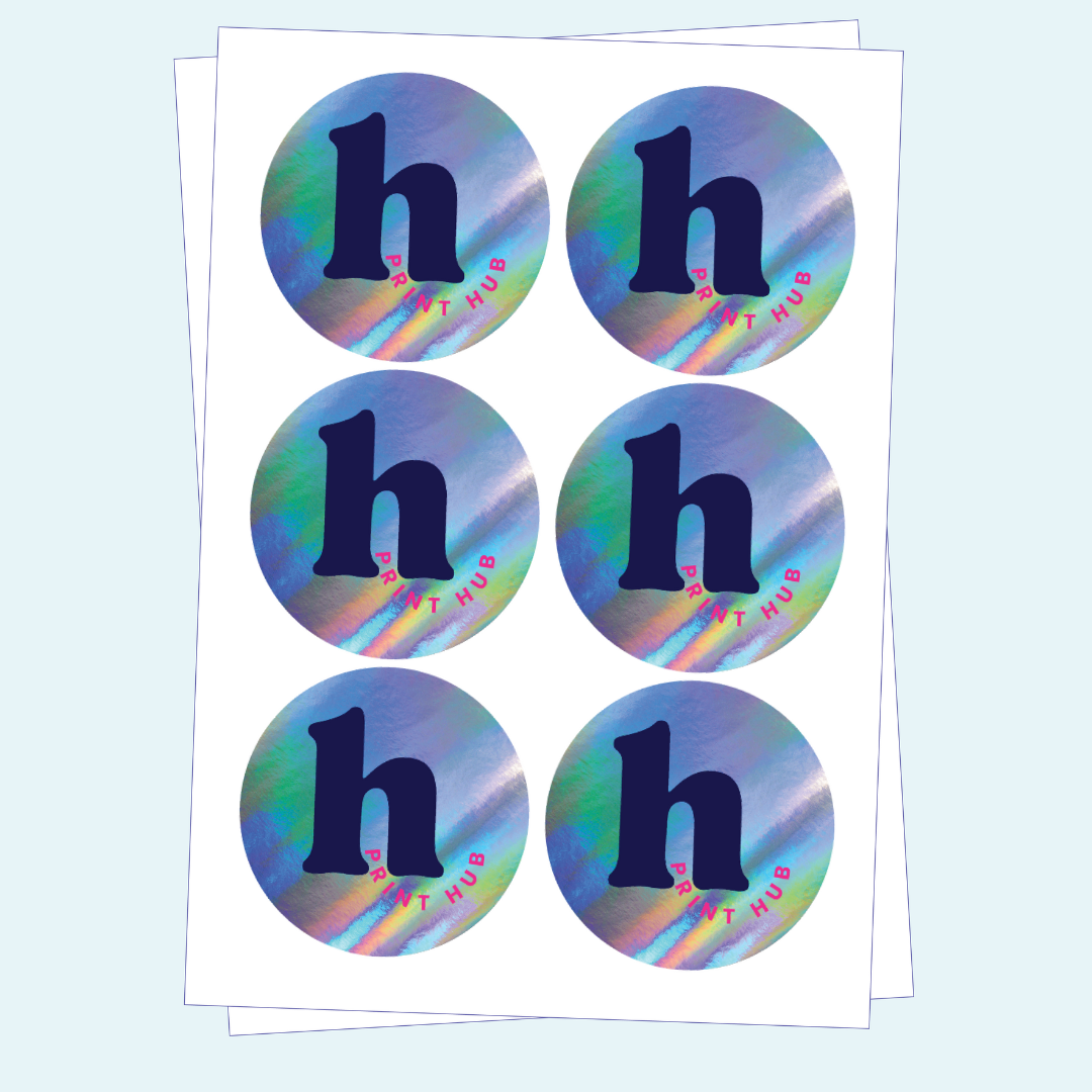 Holographic Round Stickers | Custom Indoor Stickers – Happy Print Hub