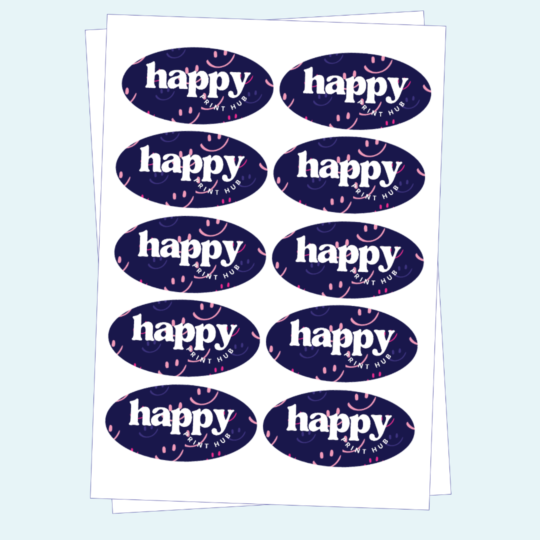 Oval Sticker Labels - High Tack | Sheets
