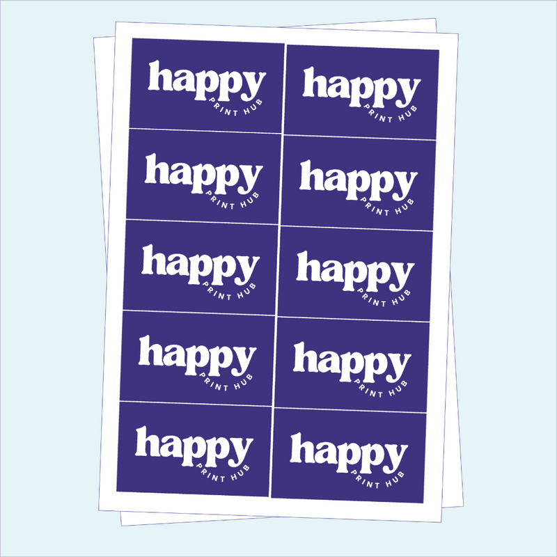 Sheets of custom rectangle florist labels for care instructions and pricing